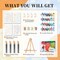 4 Pack Framed Paint by Numbers Kits for Adults – Floral DIY Acrylic Painting Set with Wooden Easel, Beginner-Friendly Paint by Numbers Canvas Art for Home Decor, 8x12 Inch